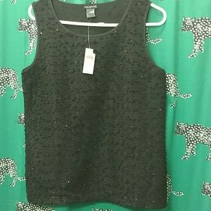NWT Ann Taylor sparkly black tank